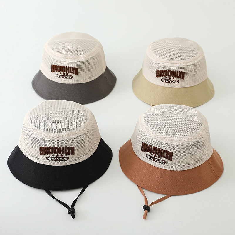 Baby Products For Summer - Buchstaben-Bestickter Baby-Sonnenhut Sommer Atmungsaktiver Netz-Fischerhut für