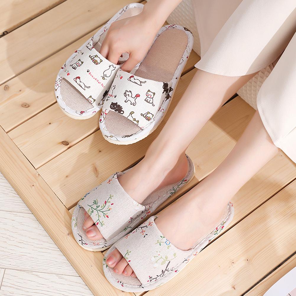 Baby Gate Stairs - Damen Leinen-Hausschuhe Leichte Sommer-Sandalen Atmungsaktive Komfortable