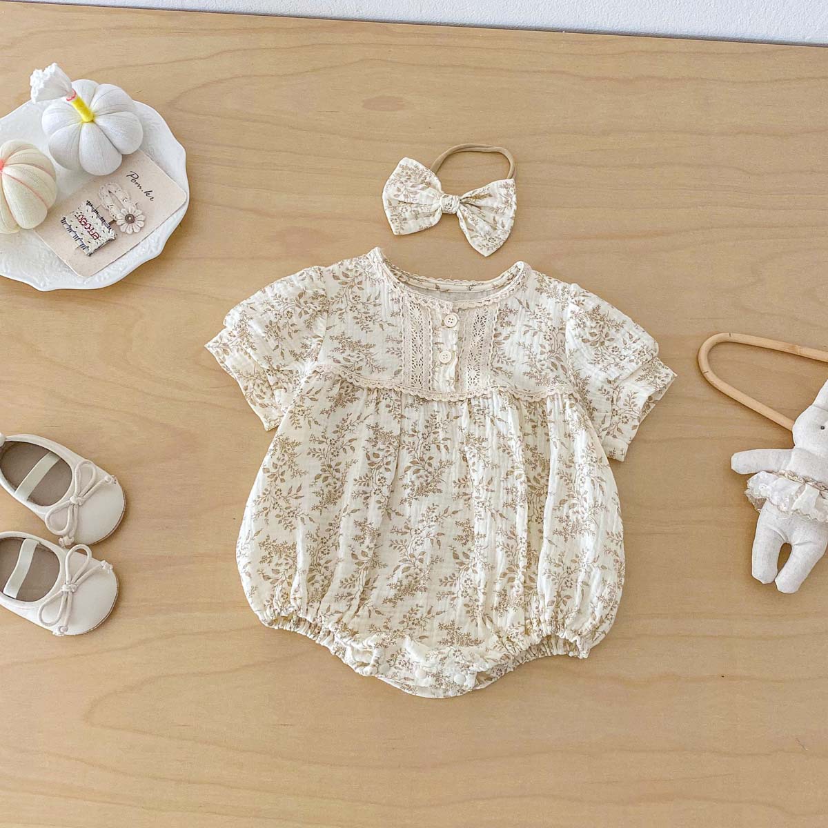 Baby Products Korean - Sommerlicher dünner Baby-Crêpe-Stoff Blumen-Taschen-Fart-Jacke 2026 Neues