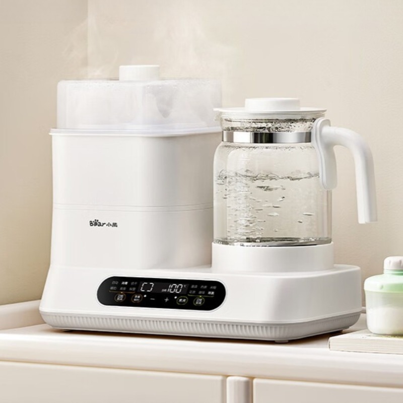Baby Bottle Sterilizer - Bären-Wasserkocher, Babyflaschenwärmer, Milchpulver-Zubereiter, Sterilisator und Multifunktionaler